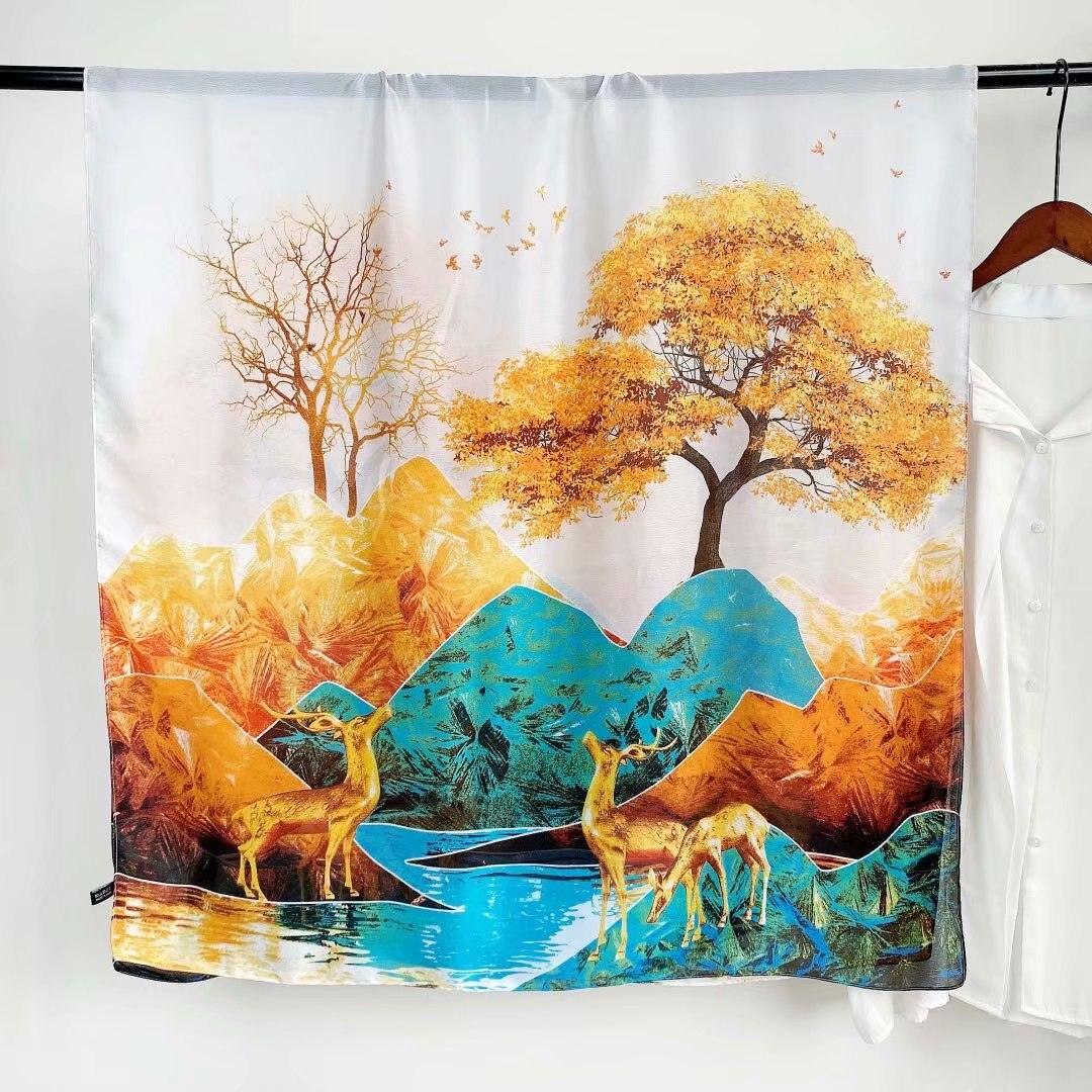 nouveau foulard en soie femmes châle mode doux poncho en mousseline 80 180X90cm