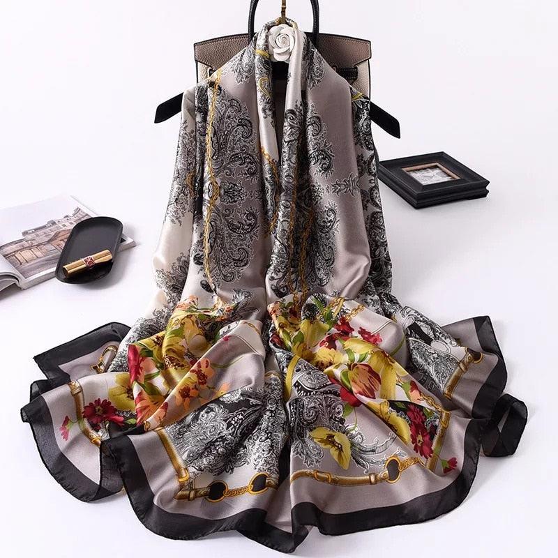 nouveau foulard en soie femmes châle mode doux poncho en mousseline 16 180X90cm