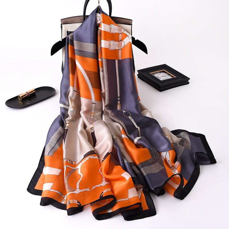 nouveau foulard en soie femmes châle mode doux poncho en mousseline 47 180X90cm