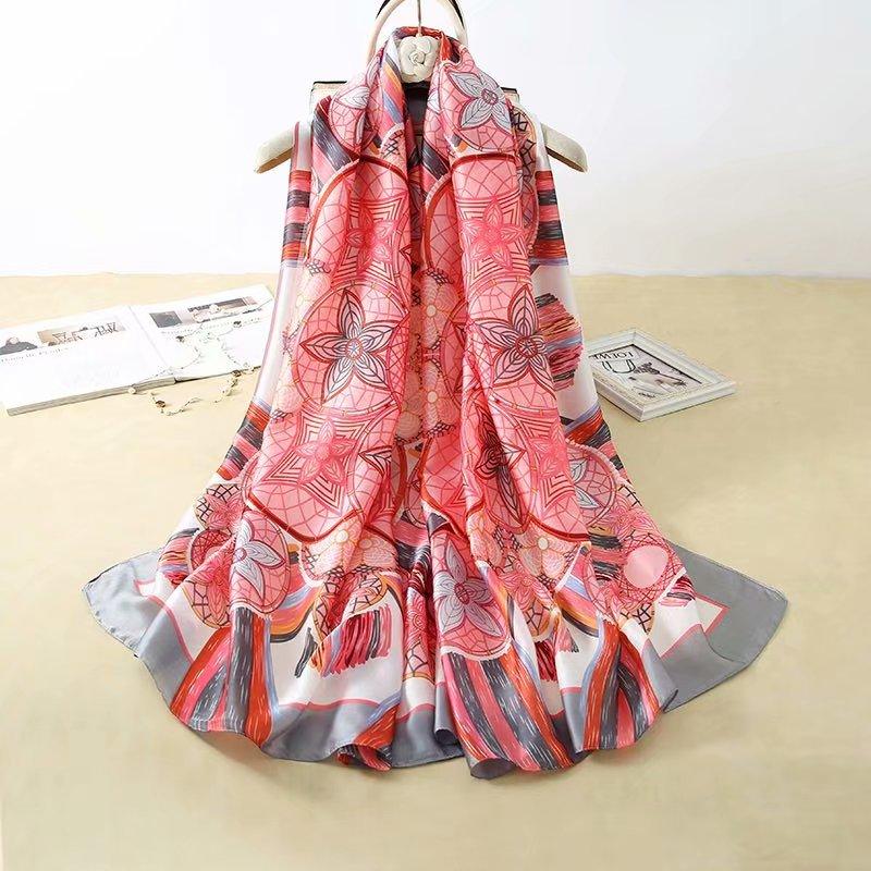 nouveau foulard en soie femmes châle mode doux poncho en mousseline 7 180X90cm