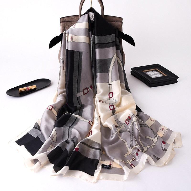 nouveau foulard en soie femmes châle mode doux poncho en mousseline 49 180X90cm