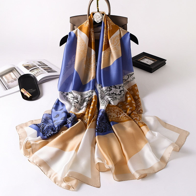 nouveau foulard en soie femmes châle mode doux poncho en mousseline 52 180X90cm