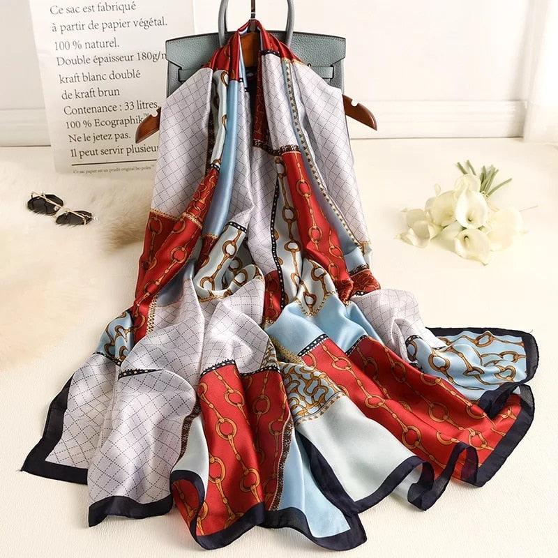 nouveau foulard en soie femmes châle mode doux poncho en mousseline 40 180X90cm