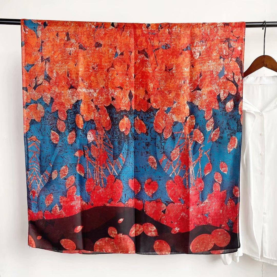 nouveau foulard en soie femmes châle mode doux poncho en mousseline 66 180X90cm