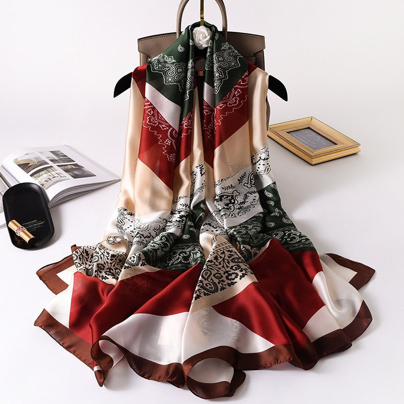 nouveau foulard en soie femmes châle mode doux poncho en mousseline 51 180X90cm
