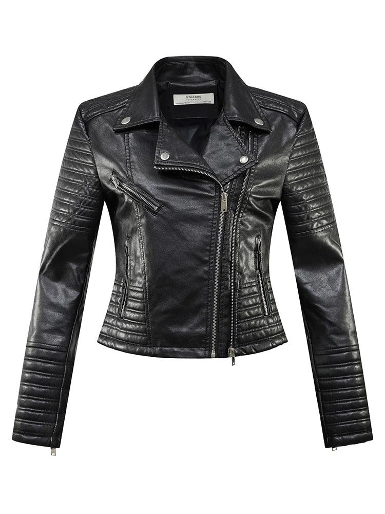 veste cuir- femme- look punk et streetwear 1828 Black