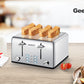 Achetez le Toaster 4 Slice Geek Chef en Acier Inoxydable avec Fonction Bagel, Décongélation et Annulation sur AOMshop