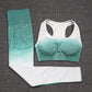 2 pièces ensemble sport soutien-gorge et leggings femme tenue gym vêtements de sport femme fitness survêtement femme Green
