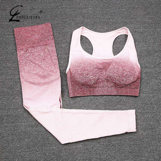 2 pièces ensemble sport soutien-gorge et leggings femme tenue gym vêtements de sport femme fitness survêtement femme