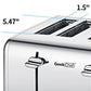 Achetez le Toaster 4 Slice Geek Chef en Acier Inoxydable avec Fonction Bagel, Décongélation et Annulation sur AOMshop