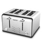 Achetez le Toaster 4 Slice Geek Chef en Acier Inoxydable avec Fonction Bagel, Décongélation et Annulation sur AOMshop