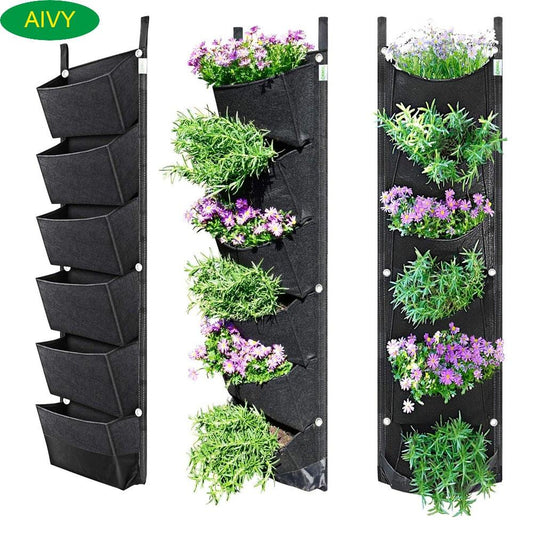 6 poches pour planter des fleurs, des légumes, des herbes et plus encore