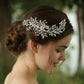 "AOMshop - Accessoire cheveux pour mariée : headband avec feuilles, strass argentés"