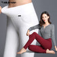 "AOMshop - Legging femme d'été en coton : push up, disponible en blanc, noir et rouge"