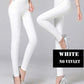 "AOMshop - Legging femme d'été en coton : push up, disponible en blanc, noir et rouge" white-long
