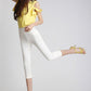 "AOMshop - Legging femme d'été en coton : push up, disponible en blanc, noir et rouge" white-culf
