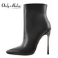 AOMshop : Onlymaker Ankel Boots - Talons hauts et bout pointu avec fermeture éclair latérale - Noir Rouge Hiver