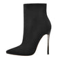 AOMshop : Onlymaker Ankel Boots - Talons hauts et bout pointu avec fermeture éclair latérale - Noir Rouge Hiver