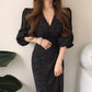 "AOMshop - Robe d'été élégante pour femme : noir, col en V, style vintage"