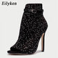 AOMshop - Sandales à talons hauts en cristal pour femmes