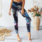 "AOMshop - Tenue de sport pour femmes : ensemble gym, fitness, yoga, imprimé floral"
