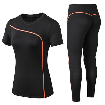 AOMshop - Yoga Set Quick Dry 2 Pièces pour Femme - Tenue de Sport en Plein Air pour la Fitness en Grande Taille Orange China