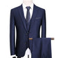 "Acheter des costumes pour homme en ligne - Les dernières nouveautés chez AOMshop" Blue Double buckle