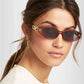 Acheter les Angular Cat-eye Sunglasses avec les temples en forme de jumping cheetah - AOMshop