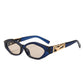 Acheter les Angular Cat-eye Sunglasses avec les temples en forme de jumping cheetah - AOMshop Blue