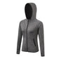 Achetez la Veste de Course pour Femme 2020 avec Zip et Capuche | AOMshop Gray