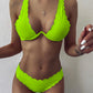 "Achetez le Bikini Fleuri pour Femmes chez AOMshop - Été 2023" Yellow