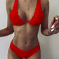 "Achetez le Bikini Fleuri pour Femmes chez AOMshop - Été 2023" Red