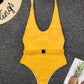 Achetez le maillot de bain une pièce pour femmes sur AOMshop Yellow