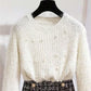 Achetez le meilleur Two-piece Beaded Sweater Skirt chez AOMshop