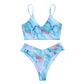 "Achetez le meilleur bikini Marble Blooming chez AOMshop" Light Blue