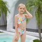 Achetez le nouveau maillot de bain une pièce bikini enfant avec bretelles et ventre ouvert sur AOMshop