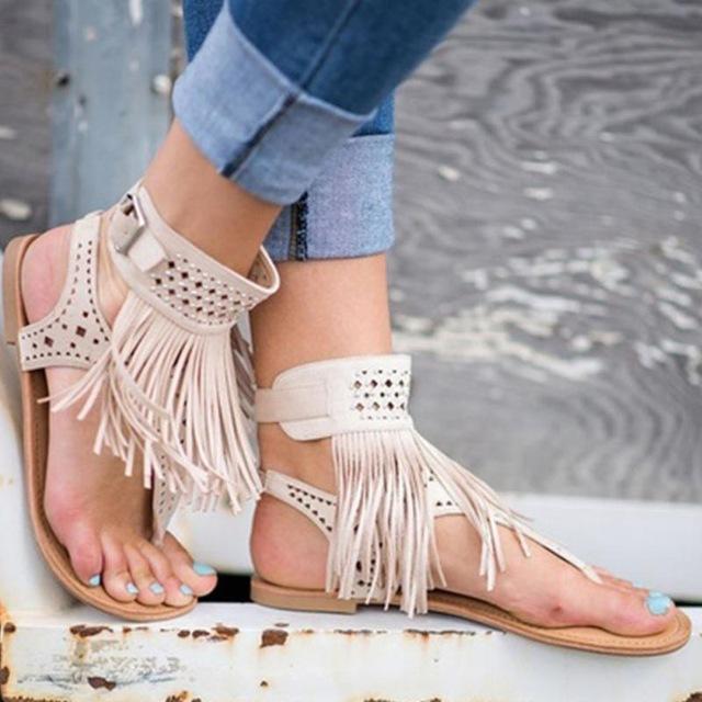 Achetez les meilleures sandales Boho Gladiator - AOMshop White