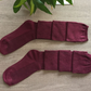 Achetez les meilleurs chaussettes longues en coton pour femme | AOMshop Wine Red
