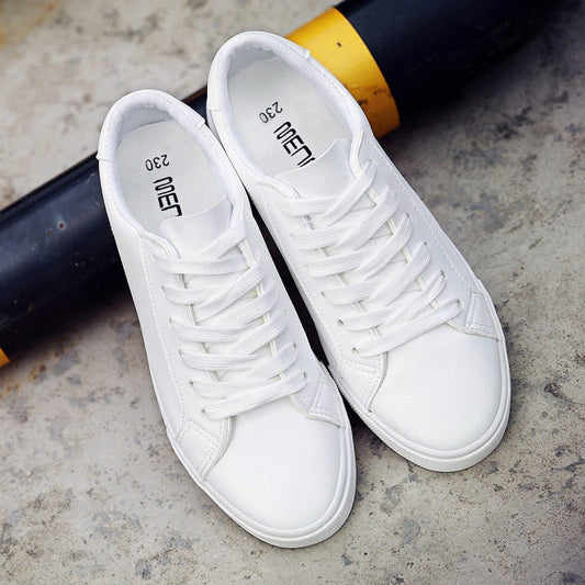 "Achetez les nouveaux sneakers blancs pour femmes en PU et toile - AOMshop"