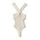 Achetez un body croisé stretch col halter pour femme - AOMshop