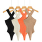 Achetez un body croisé stretch col halter pour femme - AOMshop