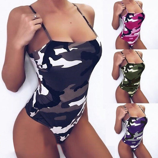 Achetez un maillot de bain une-pièce slim-fit avec bretelles - AOMshop