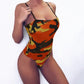 Achetez un maillot de bain une-pièce slim-fit avec bretelles - AOMshop Orange