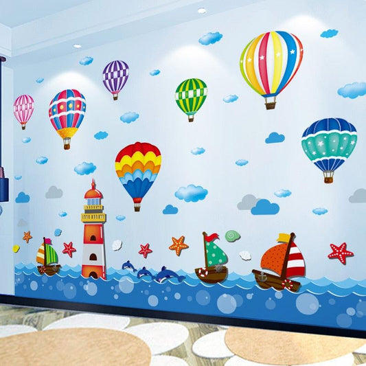 Autocollant mural DIY pour la décoration de chambre d'enfant avec des ballons colorés