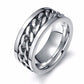 "Bague Spinner pour Homme en Acier Inoxydable avec Chaîne Cubaine 8mm Silver