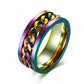"Bague Spinner pour Homme en Acier Inoxydable avec Chaîne Cubaine 8mm RAINBOW