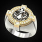 Bague Viking Compas et Ancre en deux tons - Bijoux pour Homme Accessoires Moto