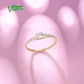 Bague en Or Jaune 9K avec Zircons Blancs pour Femme