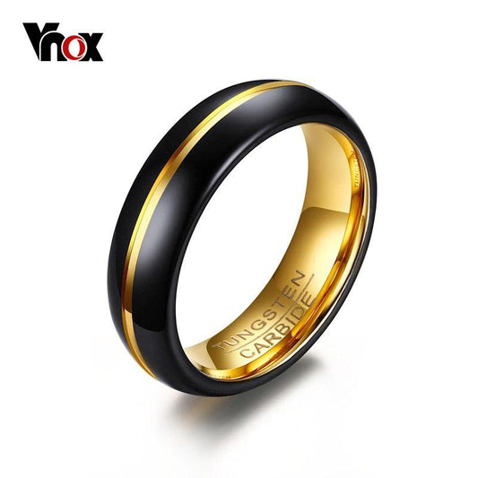 "Bague en carbure de tungstène noir pour homme - élégante et fine"