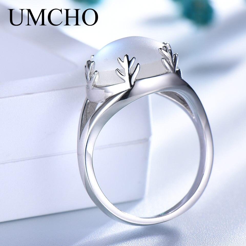 Bagues en argent sterling 925 UMCHO avec pierres gemmes colorées Aurora Borealis pour femmes